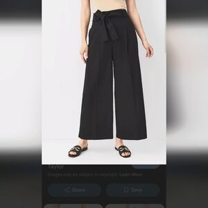 NWOT NYC Black Dress/Casual Tie & Elastic Waist Pants Straight Leg (L)